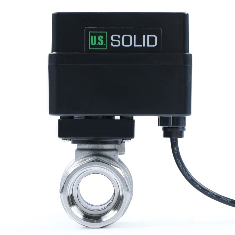 U.S. Solid US Solid Motorized Ball Valve 34 Stainless Steel Ball Valve with Standard Port 936V ACDC 2 Wire Auto Return Setup Normally Open NO - Image 2