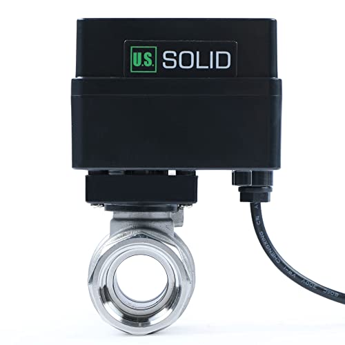 U.S. Solid US Solid Motorized Ball Valve 34 Stainless Steel Ball Valve with Standard Port 936V ACDC 2 Wire Auto Return Setup Normally Open NO - Image 1