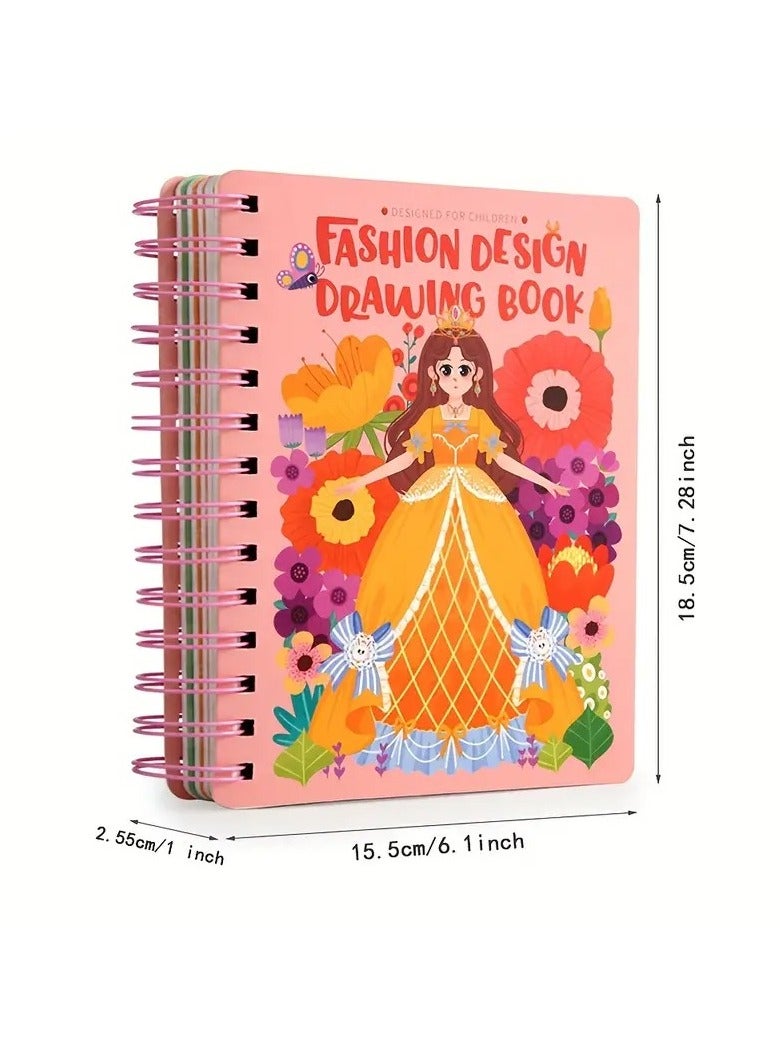 ELLEGLAM 3-in-1 Princess Dress-Up Activity Book for Kids with Watercolor Puzzle Stickers and DIY Paper Craft Kit Creative Art Toy for Girls Everyday Play and Gift - Image 2