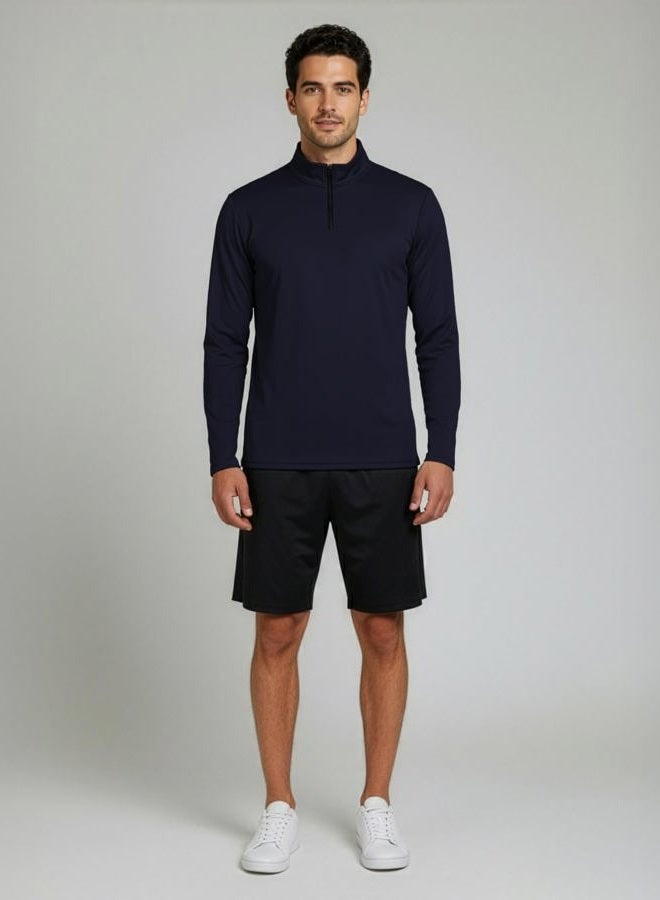 REALESSENTIALS 3 Pack: Men's Mesh Long Sleeve Athletic Quarter Zip Pullover - Outdoor UPF 50+ (Available in Big & Tall) - Image 4