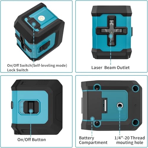 XOYO PRO Laser Leveller Machine Cross Line | Shock Protection Body | 3 Brightness Mode 99Ft Green Beam | Self-Levelling | FREE 2 x AAA Battery Long standby | for Interior Works & Construction Sites - Image 5