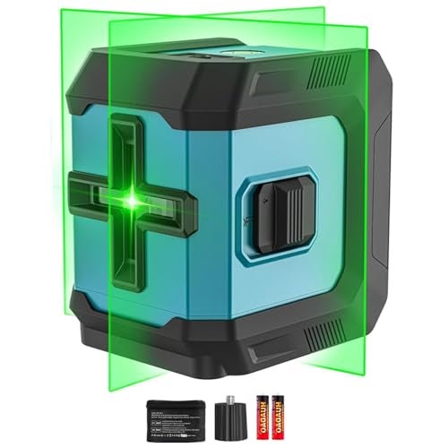 XOYO PRO Laser Leveller Machine Cross Line | Shock Protection Body | 3 Brightness Mode 99Ft Green Beam | Self-Levelling | FREE 2 x AAA Battery Long standby | for Interior Works & Construction Sites - Image 1