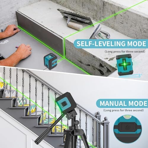 XOYO PRO Laser Leveller Machine Cross Line | Shock Protection Body | 3 Brightness Mode 99Ft Green Beam | Self-Levelling | FREE 2 x AAA Battery Long standby | for Interior Works & Construction Sites - Image 3