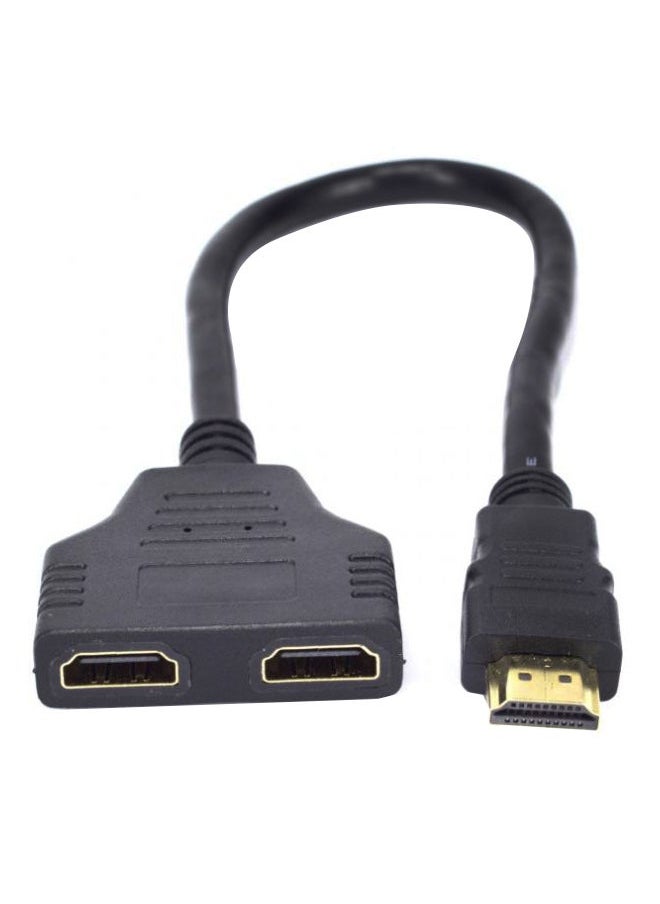 BGM HDMI Male to HDMI Female Splitter Cable – Black, 1 Male to 2 Female Ports, High-Speed 4K Support, Durable and Flexible Design for TV, Monitors, Projectors, and Home Theater Systems  - Image 1
