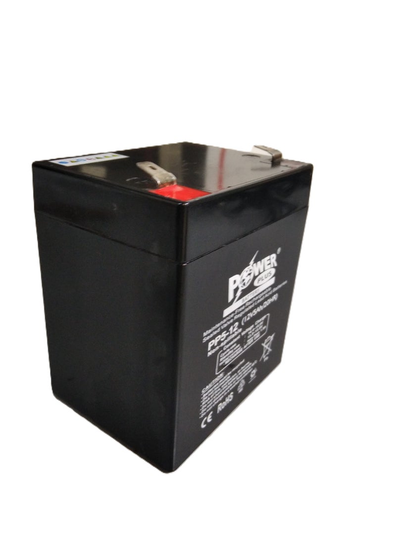 Power Plus 12V 5Ah Sealed Lead Acid Battery – PP5-12 | Maintenance-Free VRLA Battery for Backup, Alarm & Power Systems (12V5Ah/20Hr) - Image 2