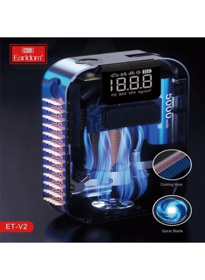 Earldom V2 hot selling mini automatic car tire air compressor pump inflator car air pump Company - Image 5