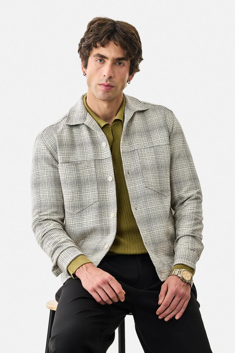 SNITCH Double Pocket Checks Box Fit Overshirt