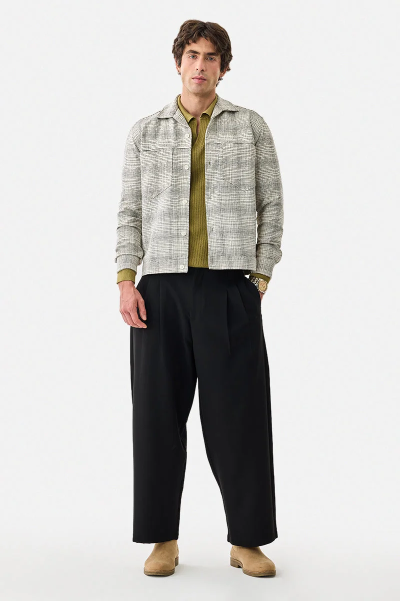 SNITCH Double Pocket Checks Box Fit Overshirt