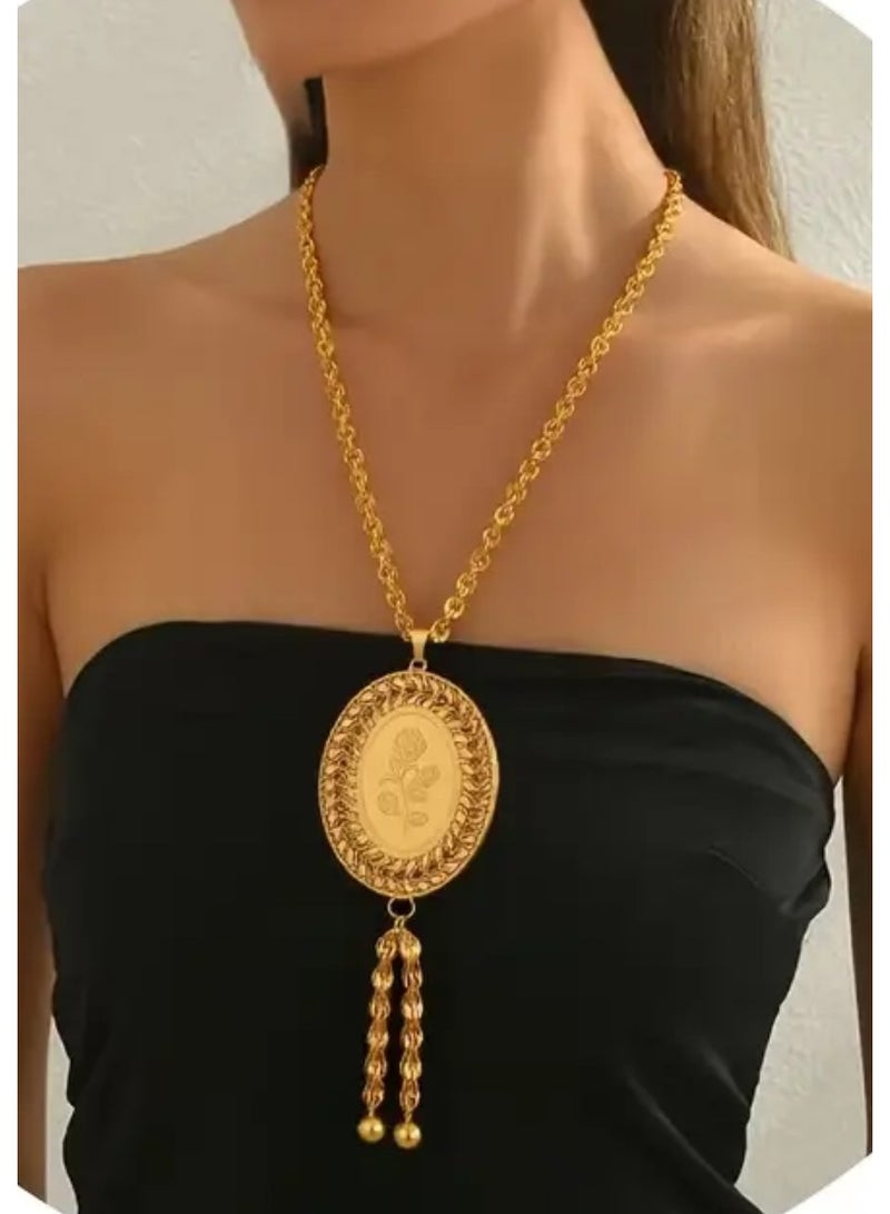 غولدماكس سلسال نسائي طويل شبيه بالذهب مطلي عيار 24 - Image 4