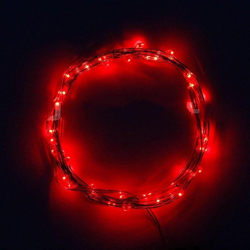 ANJAYLIA String Lights, 16.5Ft/5M 50leds Bright Light Party Home Festival Decorations Battery Operated Lights(Red) - Image 3
