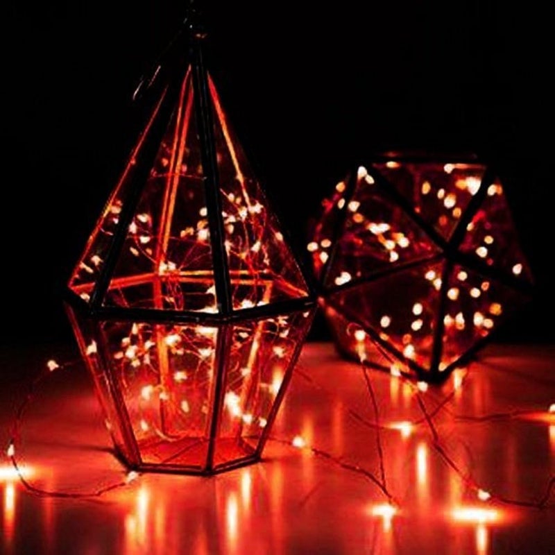 ANJAYLIA String Lights, 16.5Ft/5M 50leds Bright Light Party Home Festival Decorations Battery Operated Lights(Red) - Image 2