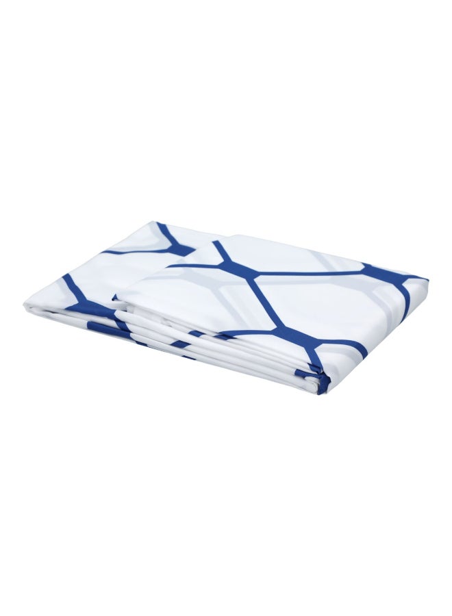 REVE Waterproof Shower Curtain White and Blue 180 x 180cm SC-C-0462-BLUE - Image 2