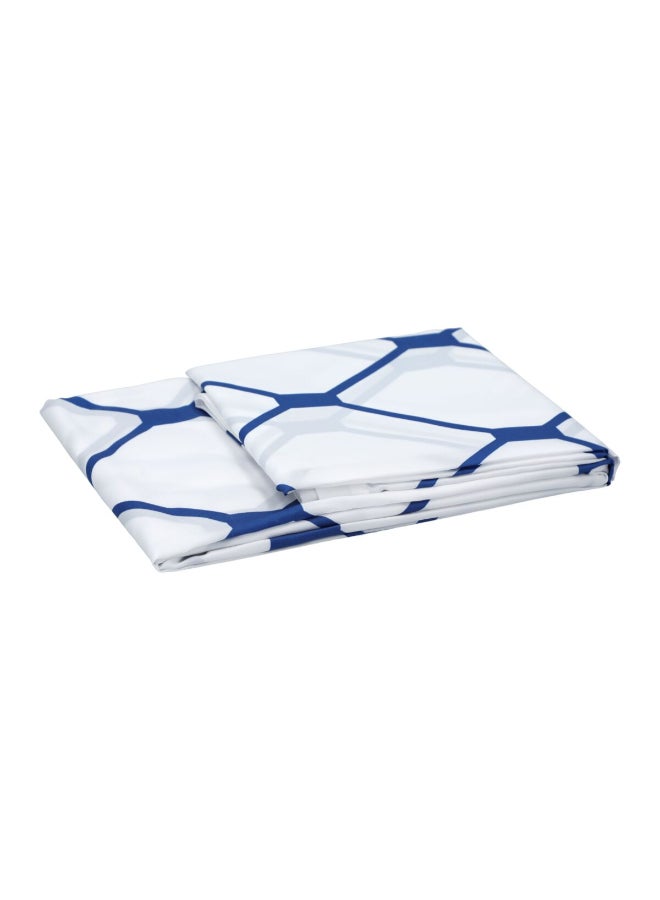 REVE Waterproof Shower Curtain White and Blue 180 x 180cm SC-C-0462-BLUE - Image 1