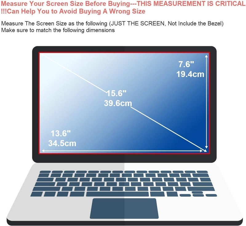 OJOS 15.6 Inch Laptop High Definition Screen Protector Cover for All 15.6 inch 16:9 Aspect Ratio Screen Laptop, Scratch Proof, Dust-Proof Anti-Scratch Shield 345x194mm (HD Clear) - Image 2