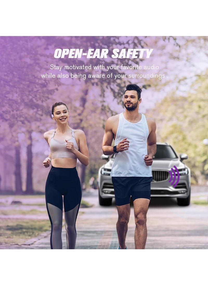 lekikpo Out of Ear Headphones Outside The Ear Wireless Ear Hanging Bluetooth Headset Over The Ear Open Ear Buds Earbuds Outside The Ear Headphones Bone Air Conduction Earbuds Purple  - Image 5