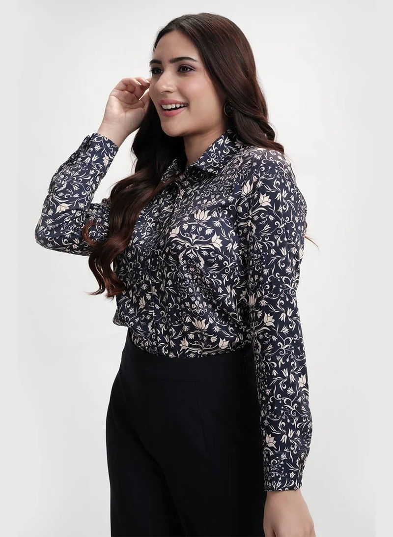 Zigzag Satin Printed Top