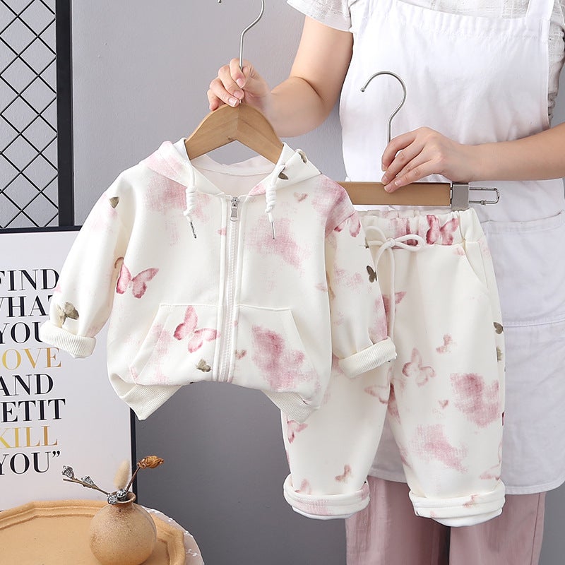 Girls' Long-Sleeved 2025 Children'S New Two-Piece Zipper Shirt Set Western Style Baby Suit - Image 5