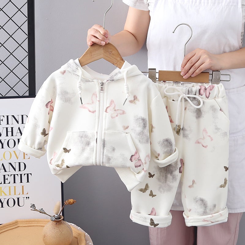 Girls' Long-Sleeved 2025 Children'S New Two-Piece Zipper Shirt Set Western Style Baby Suit - Image 4