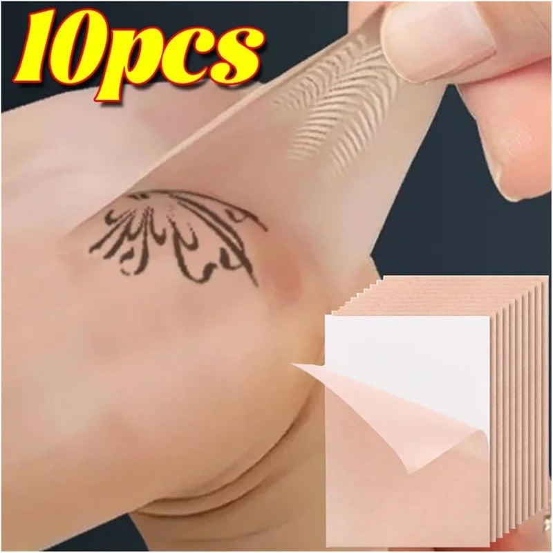 Tattoo Cover Up Patch 10pcs Skin Color Tattoo Cover Up Patches Scar Concealer Sticker(Dark Skin) - Image 3