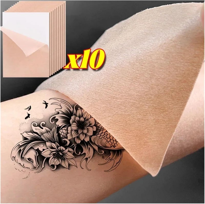 Tattoo Cover Up Patch 10pcs Skin Color Tattoo Cover Up Patches Scar Concealer Sticker(Dark Skin) - Image 5