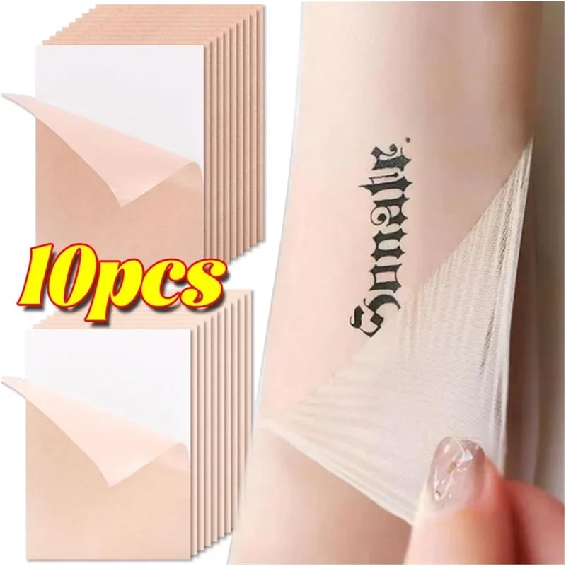 Tattoo Cover Up Patch 10pcs Skin Color Tattoo Cover Up Patches Scar Concealer Sticker(Dark Skin) - Image 4