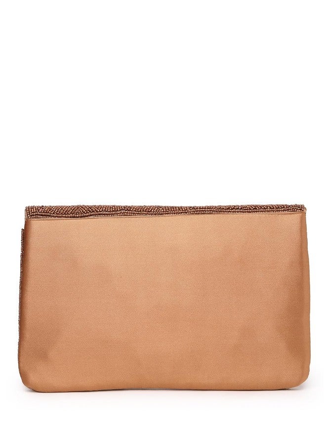 Anekaant Kooky Copper Spectrum Bead Work Satin Sling Bag - Image 5