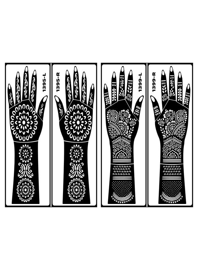 ORDERSHOCK Gorgeous Hand & Fingers Mehndi Stencil Sticker For Women Perfect Quick Henna Template For Weddings, Sangeet, And Traditional Festivals - Image 1