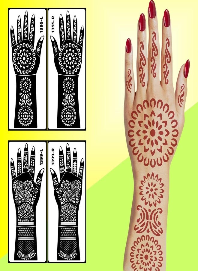ORDERSHOCK Gorgeous Hand & Fingers Mehndi Stencil Sticker For Women Perfect Quick Henna Template For Weddings, Sangeet, And Traditional Festivals - Image 3
