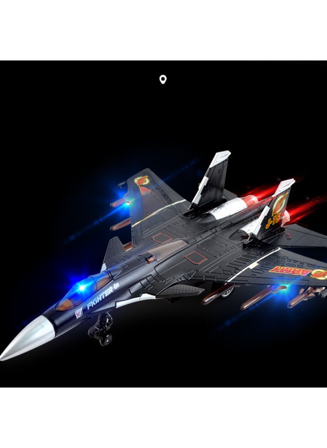 J-15 Light Sound Space Shuttle Model Fighter J-20 Model Alloy Aircraft-Color:Yellow  - Image 3