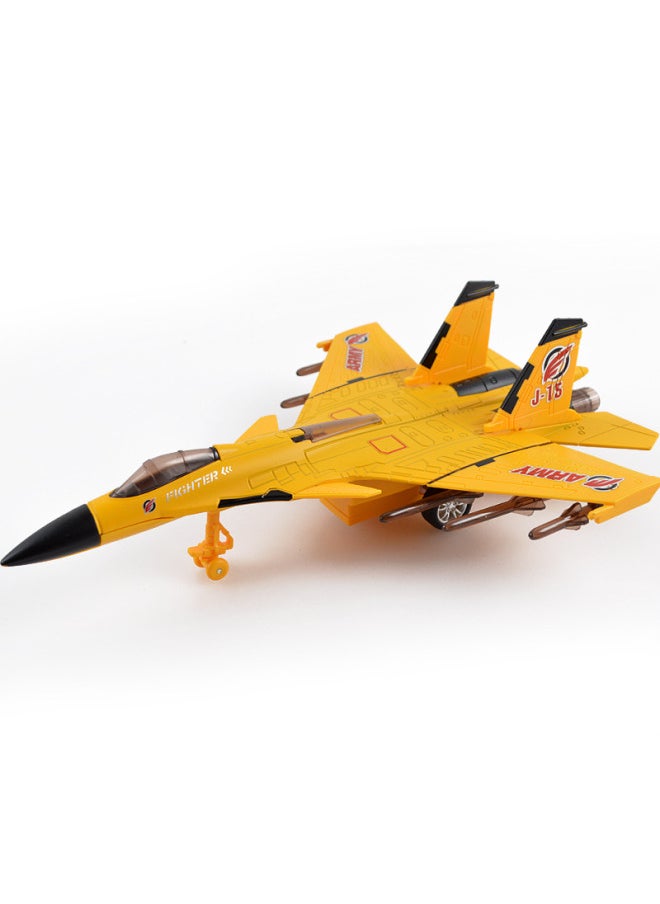 J-15 Light Sound Space Shuttle Model Fighter J-20 Model Alloy Aircraft-Color:Yellow  - Image 1