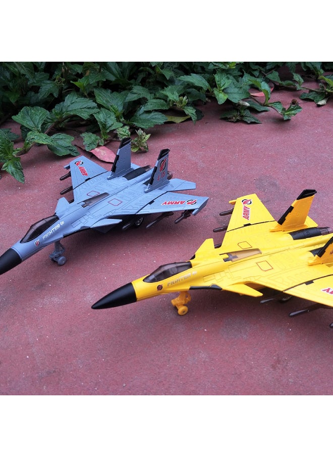 J-15 Light Sound Space Shuttle Model Fighter J-20 Model Alloy Aircraft-Color:Yellow  - Image 4