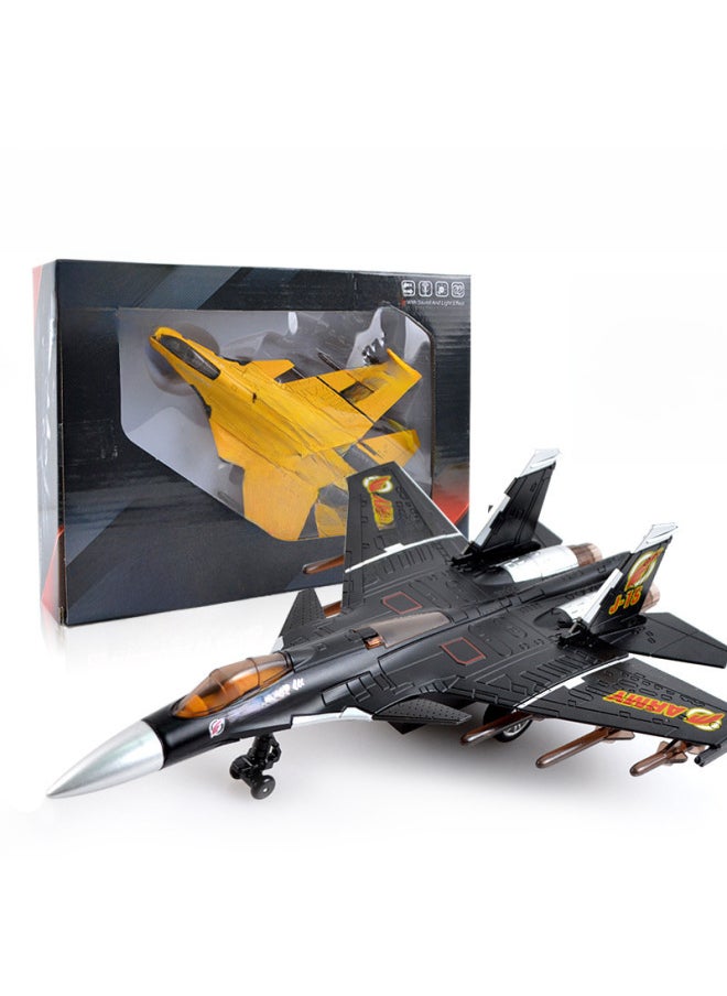 J-15 Light Sound Space Shuttle Model Fighter J-20 Model Alloy Aircraft-Color:Yellow  - Image 2