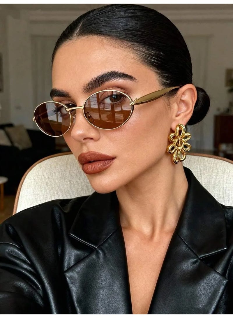 Shein Chic Oval Sunglasses with Classic Modern Design – Radiant, Glamorous & Trendy Look - Image 5