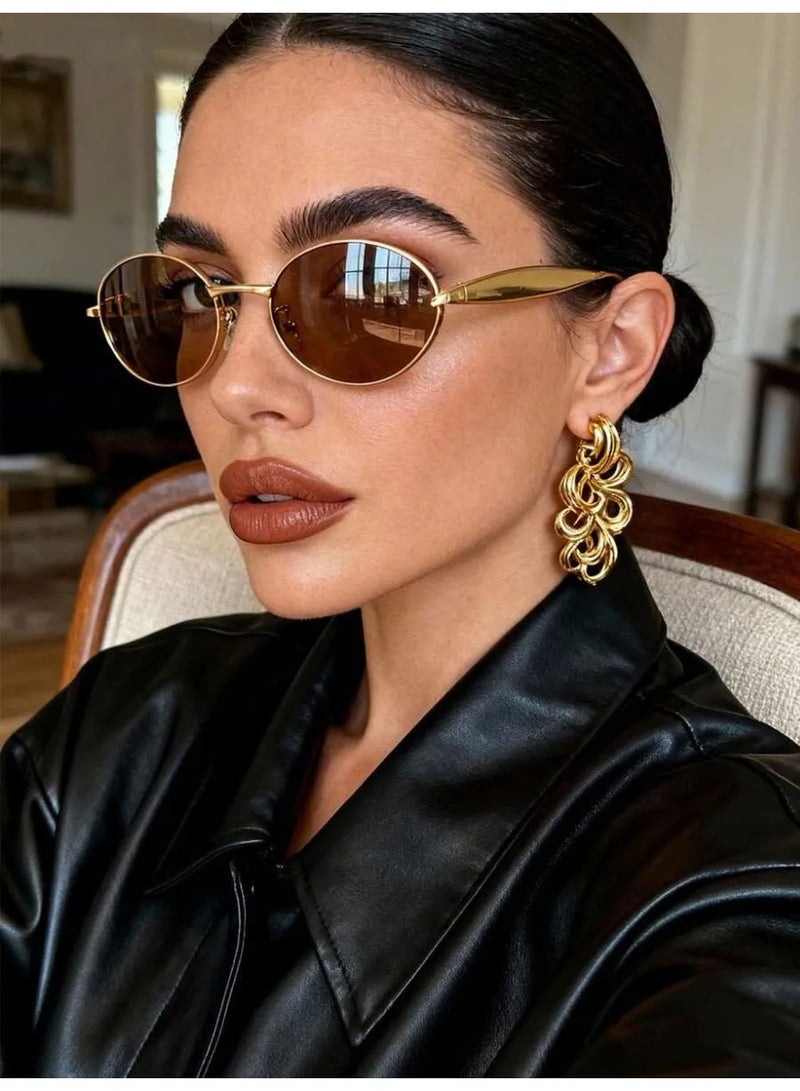 Shein Chic Oval Sunglasses with Classic Modern Design – Radiant, Glamorous & Trendy Look - Image 4