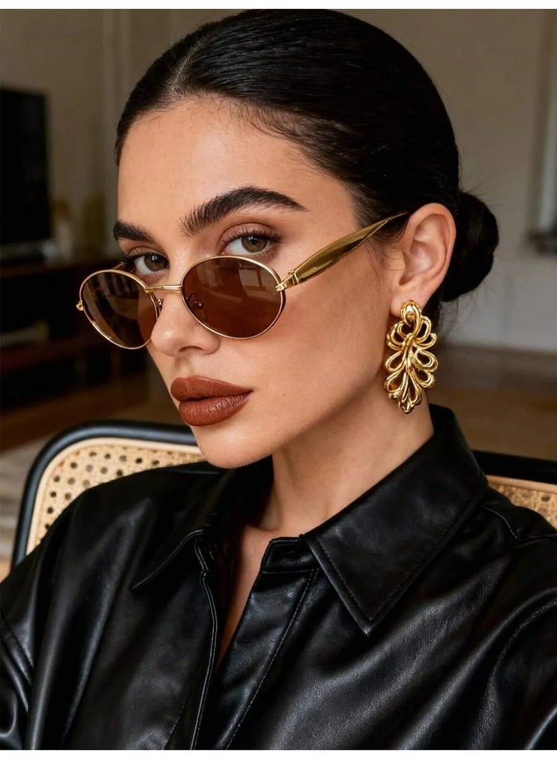 Shein Chic Oval Sunglasses with Classic Modern Design – Radiant, Glamorous & Trendy Look - Image 1