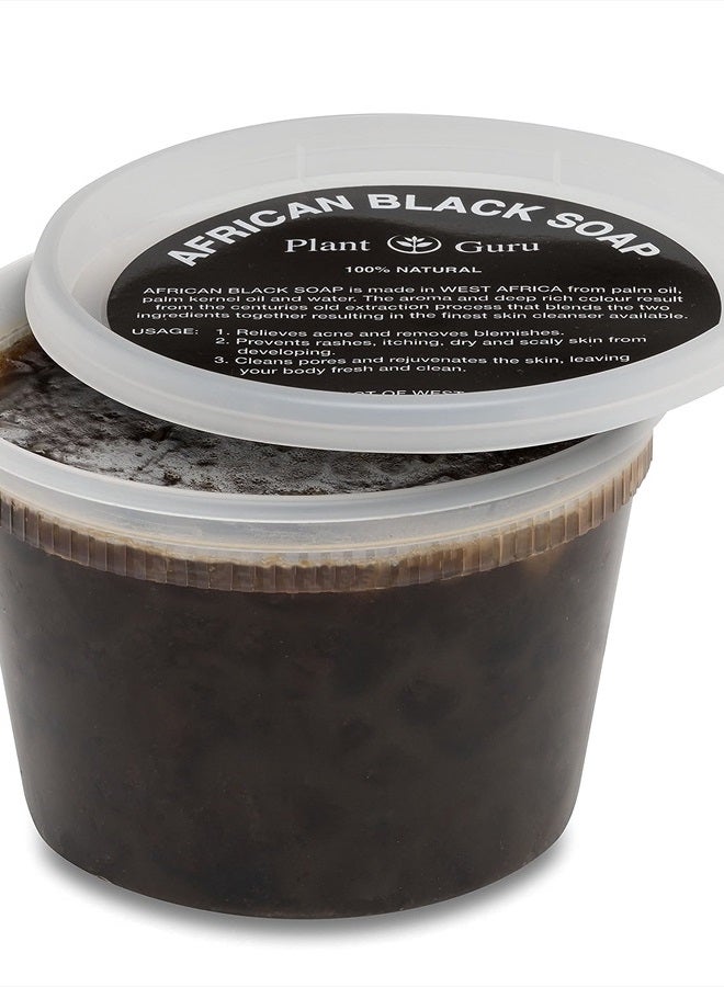 Plant Guru معجون الصابون الأسود الأفريقي 16 أونصة / 1 رطل - 100% طبيعي خام نقي من غانا. علاج حب الشباب، يساعد ضد الإكزيما والصدفية، البشرة الجافة، الندوب والبقع الداكنة. رائع للبثور والرؤوس السوداء. - Image 3