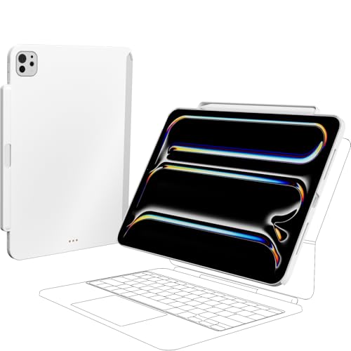 SwitchEasy CoverBuddy Lite for 2024 iPad Pro 11" - Case Compatible with Magic Keyboard for iPad Pro (M4), with Apple Pencil Pro Pencil Holder - White - Image 1