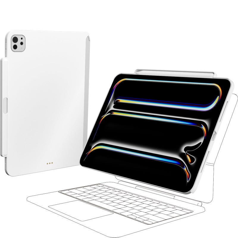 SwitchEasy CoverBuddy Lite for 2024 iPad Pro 11" - Case Compatible with Magic Keyboard for iPad Pro (M4), with Apple Pencil Pro Pencil Holder - White - Image 5