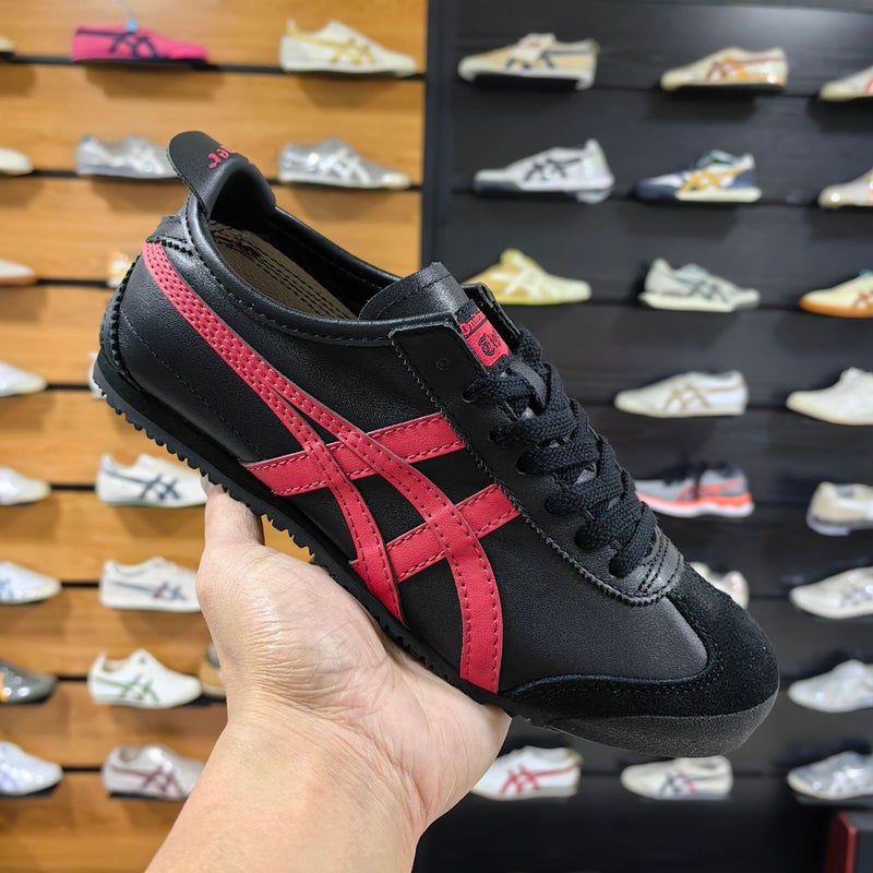 أونيتسوكا تايجر جلد طبيعي من الطبقة الأولى أحذية Onitsuka Tiger T-Toe سلسلة Mexic66 كلاسيكية رجعية للأزواج - Image 1