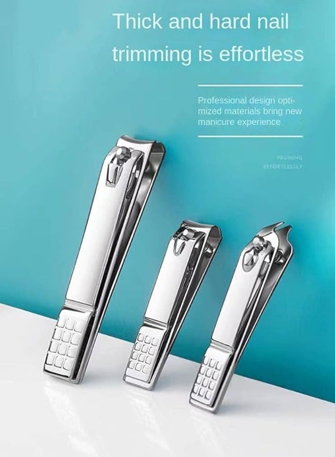 Flushrenic 4PCS Professional Nail Clippers Set,Toenail Clippers and Fingernails and Nail File,Silver Nail Cutter, Best Travel or Home use for Men and Women - Image 5