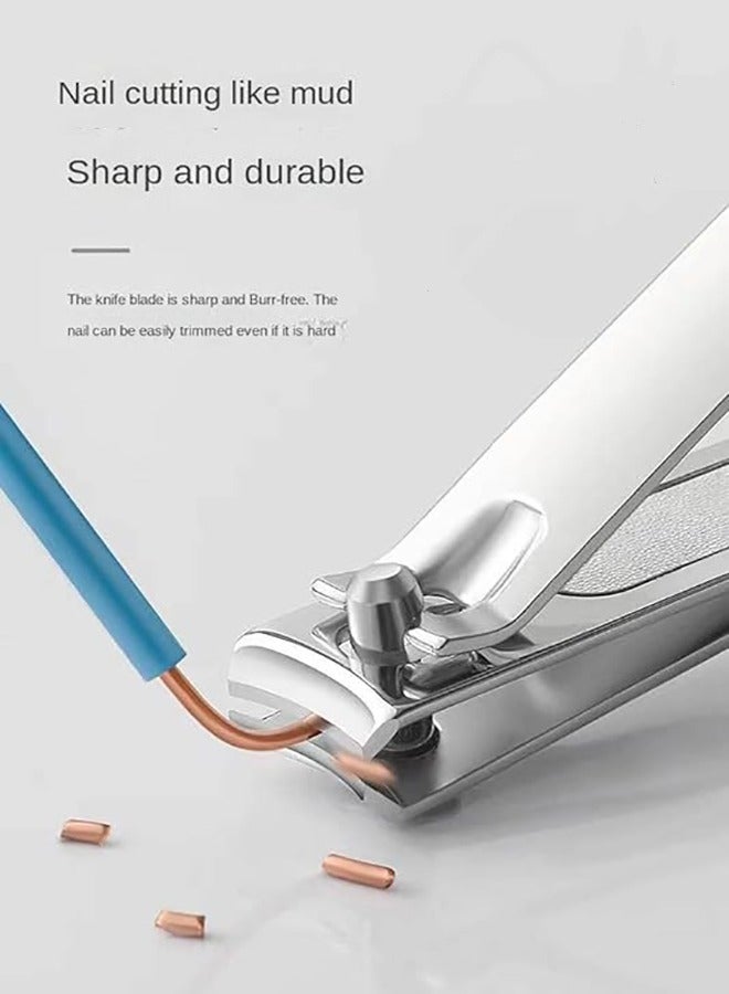 Flushrenic 4PCS Professional Nail Clippers Set,Toenail Clippers and Fingernails and Nail File,Silver Nail Cutter, Best Travel or Home use for Men and Women - Image 4