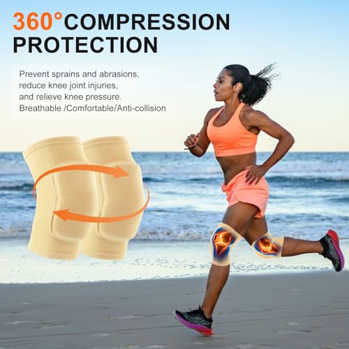HISFFOG Volleyball Knee Pads for Women, Men, Youth, Girls, Kids, Knee brace for Volleyball Basketball Football Dance Yoga Tennis Running Cycling Workout Climbing Wrestling - Image 4