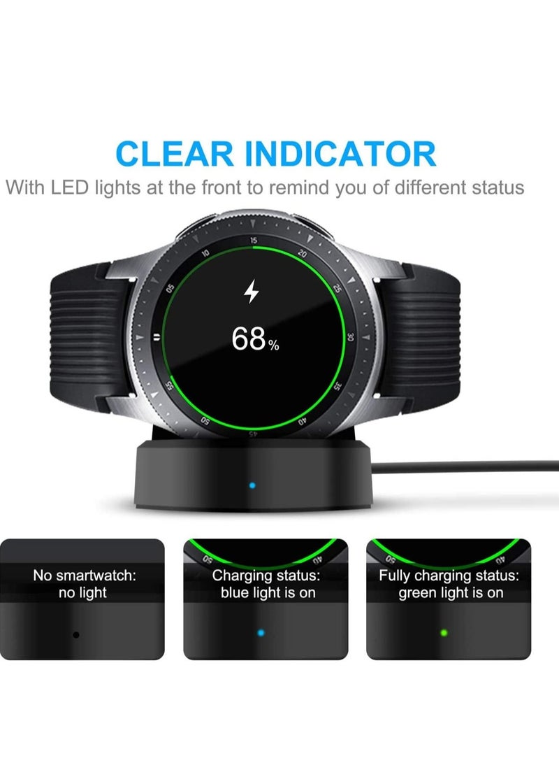 ELTRAZONE Charger for Samsung Galaxy Watch 42mm 46mm, Wireless Fast Charger Dock for Samsung Galaxy Smart Watch gear S3 Portable Charging Cradle Dock Charger stand with USB Cable(Black)  - Image 2