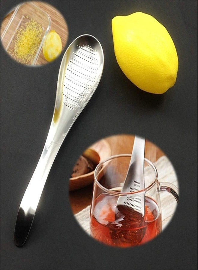 Bwexxt Silver Stainless Steel Kitchen Practical Spoon Shape Fruit Mixer Ginger Grater Wasabi Garlic Cheese Grater Peeling, Grating and Slicing Tools Kitchen Utensils and Gadgets - Image 2