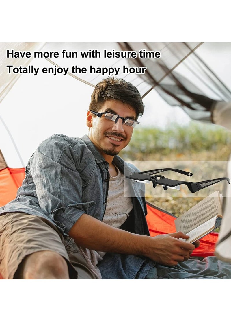Generic - Laying Down Light Prism Glasses 90° Prism Glasses Bed Prism Spectacles Horizontal Mirror Lazy Readers Glasses Neck Relaxer for Lying Down Reading Watching TV Phone Glasses - Image 1