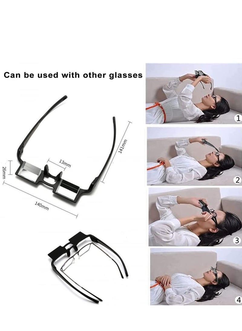 Generic - Laying Down Light Prism Glasses 90° Prism Glasses Bed Prism Spectacles Horizontal Mirror Lazy Readers Glasses Neck Relaxer for Lying Down Reading Watching TV Phone Glasses - Image 1
