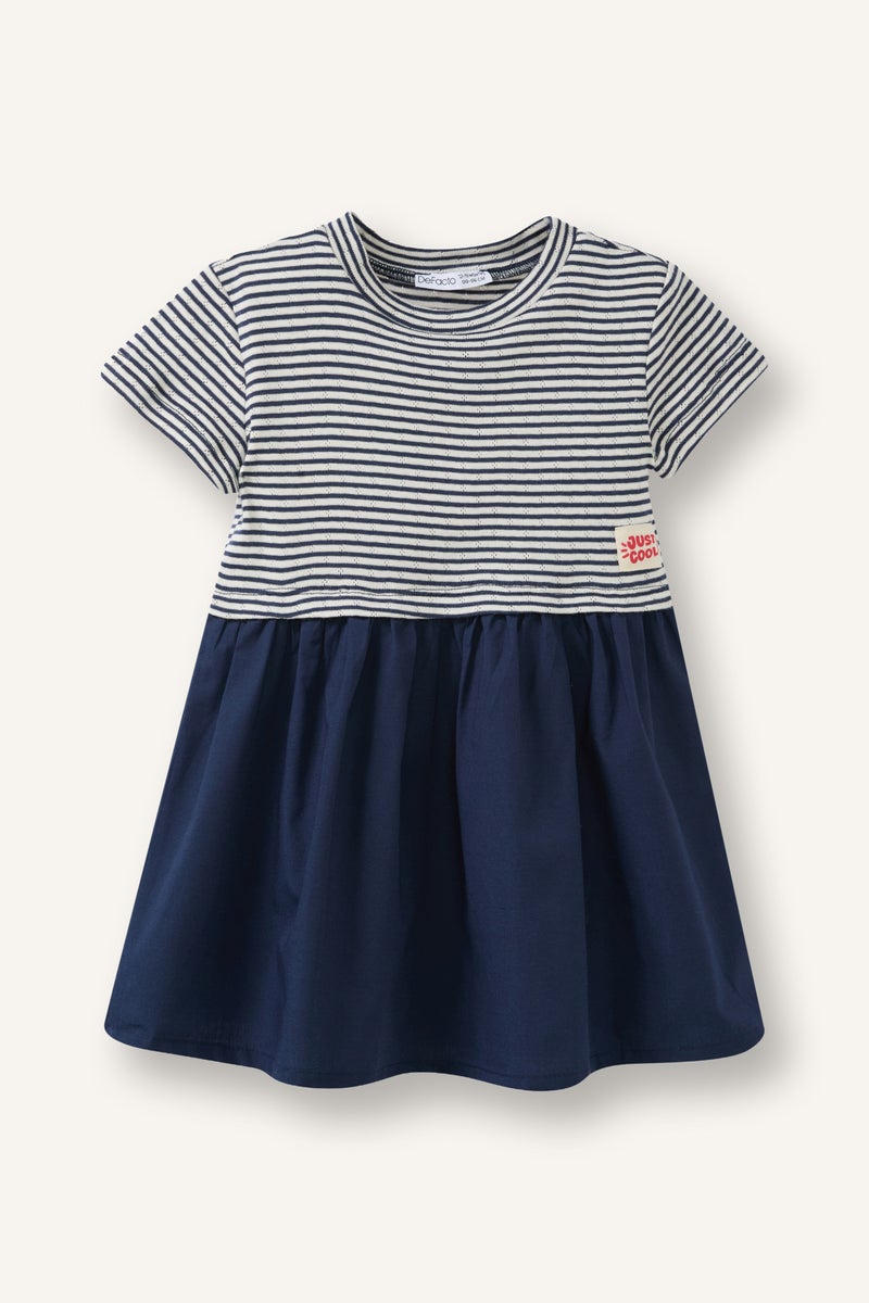 DeFacto Blue BabyGirl Baby Girl Striped Dress Casual - Image 1