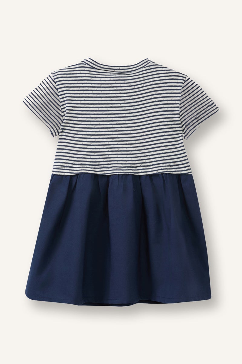 DeFacto Blue BabyGirl Baby Girl Striped Dress Casual - Image 3