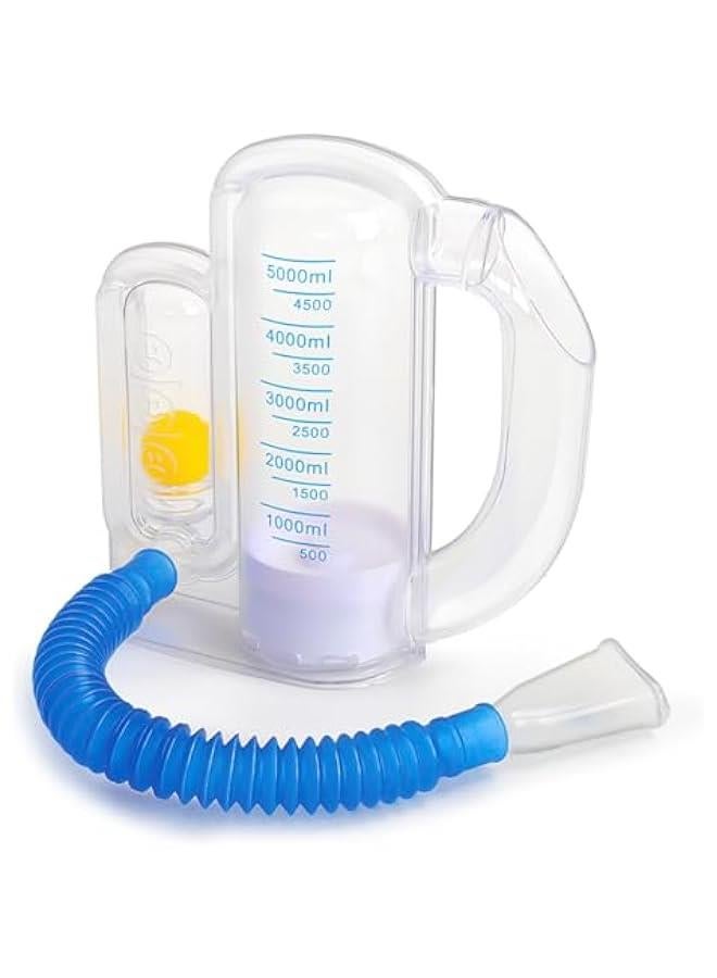 Arabest Incentive Spirometer-Breathing Exercise Device for Lungs Incentive Spirometer Adult with Flow Indicator Deep Breathing Trainer for Children and Adults 5000ml Capacity Measurement - Image 1