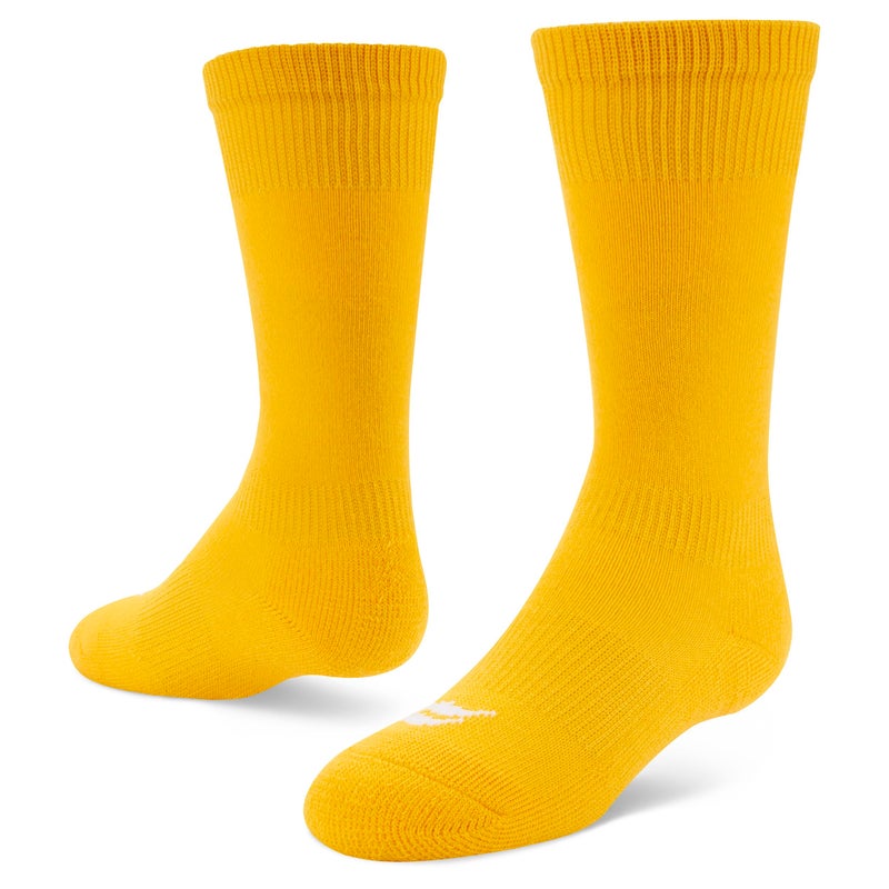 Sof Sole Baseball/Softball Over-the-Calf Team Athletic Performance Socks (2 Pair), Small, Gold - Image 1